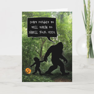Carte Bébé Bigfoot, Sens Mes Pieds Halloween