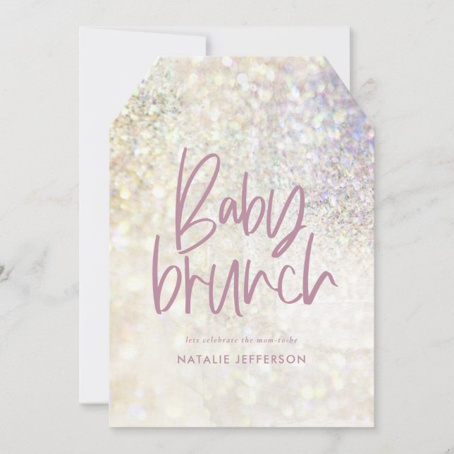 Carte Bébé brunch douche parties scintillant brillant cl (Devant)