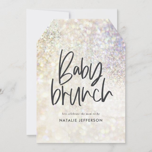 Carte Bébé brunch douche parties scintillant brillant cl (Devant)