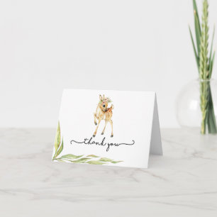 Carte Bébé Cerf En Merci De Baby shower Vert