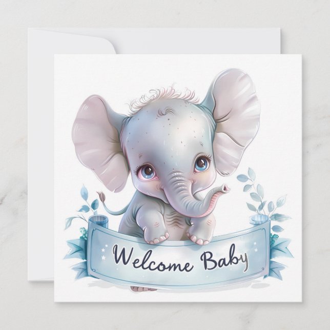 Carte bébé de bienvenue (Devant)