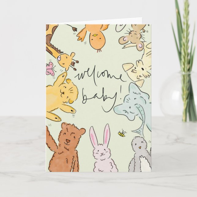 Carte bébé de bienvenue (Devant)
