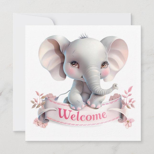 Carte bébé de bienvenue (Devant)