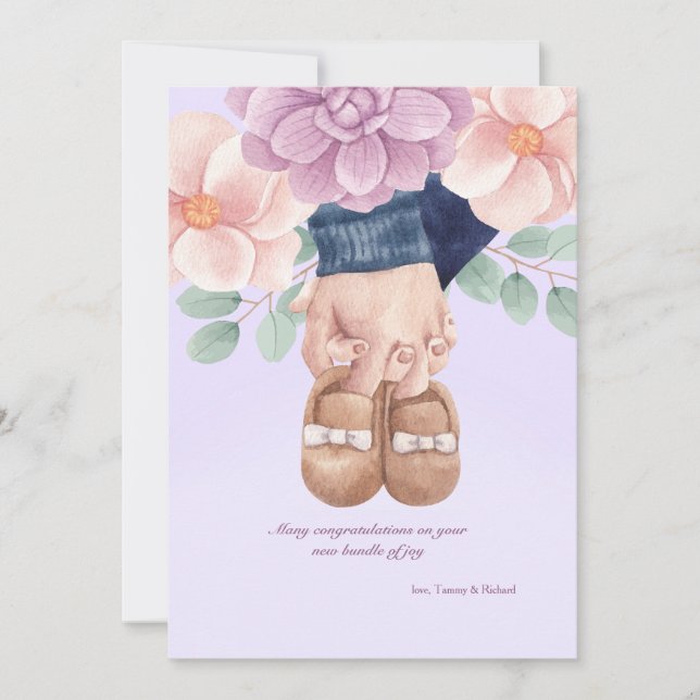 Carte bébé de bienvenue (Devant)
