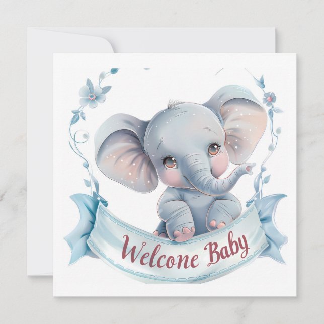 Carte bébé de bienvenue (Devant)