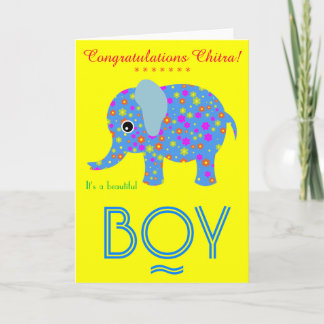 Carte Bébé de félicitations de Fleurir-Éléphant nouveau