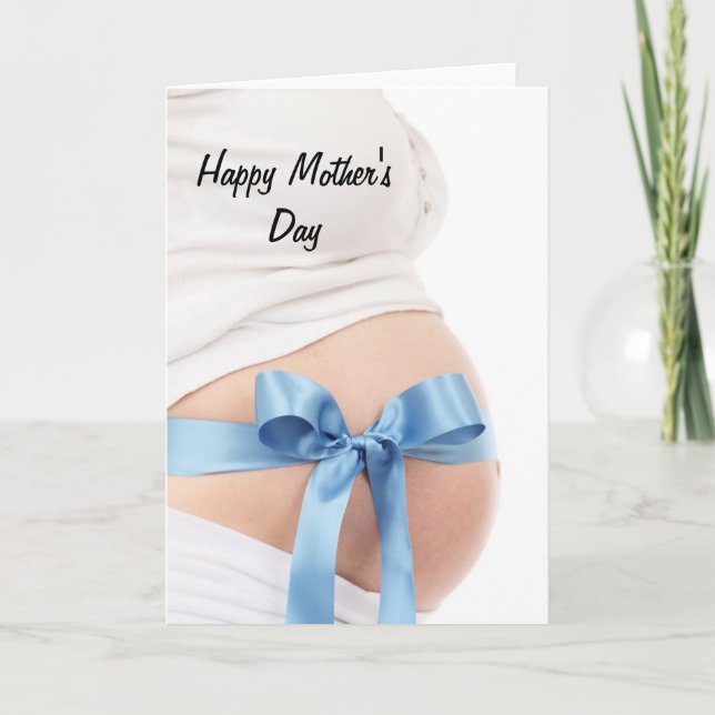 Carte Bébé de femme enceinte du jour de mère (Devant)