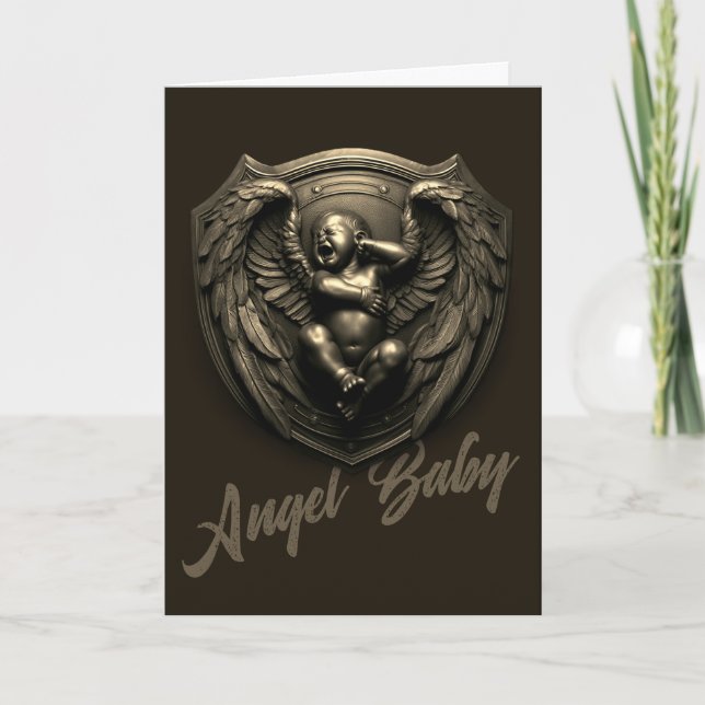Carte Bébé de l'ange foncé (Devant)