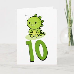 Carte Bébé dragon vert chibi