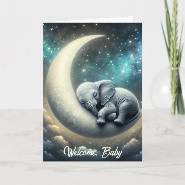 Carte Bébé Eléphant Nouvelle naissance Félicitations (Devant)