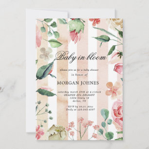 Carte bébé en fleur Jardin de fleurs Baby shower Invitat