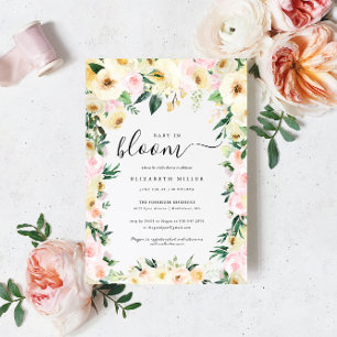 Carte Bébé en fleurs   Baby shower floral éclairé
