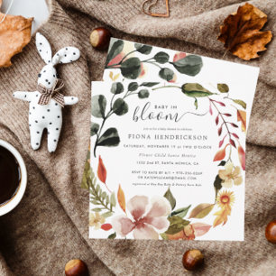 Carte Bébé en fleurs   Baby Shower Florales d'Automne