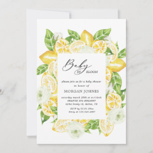 Carte bébé en fleurs bouquet citron baby shower Invitati