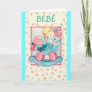 Carte "BEBÉ EN PONEYES" - Tarjeta Feliz Nacimiento