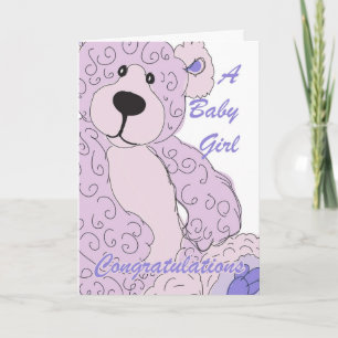 Carte Bébé Félicitations Félicitations Teddy Bear en ros