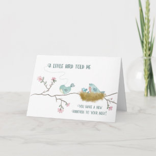 Carte Bébé Félicitations Un Petit Oiseau M'A Dit Oiseau 