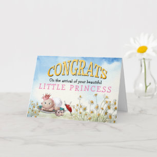 Carte Bébé Fille Arrivée Princesse Couronne