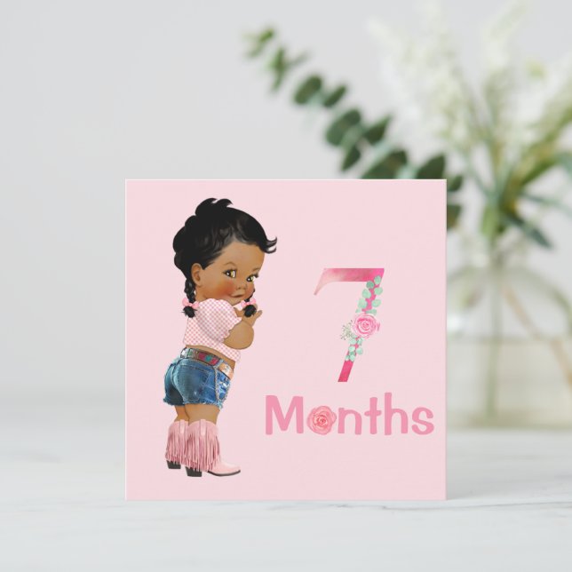 Carte Bébé Fille Marqueurs mensuels Jalons Fille (Debout devant)