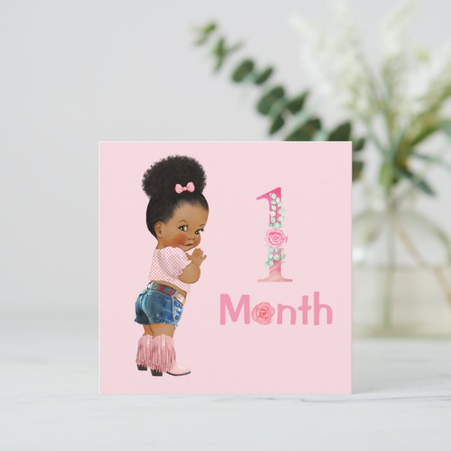 Carte Bébé Fille Marqueurs mensuels Jalons Fille (Debout devant)