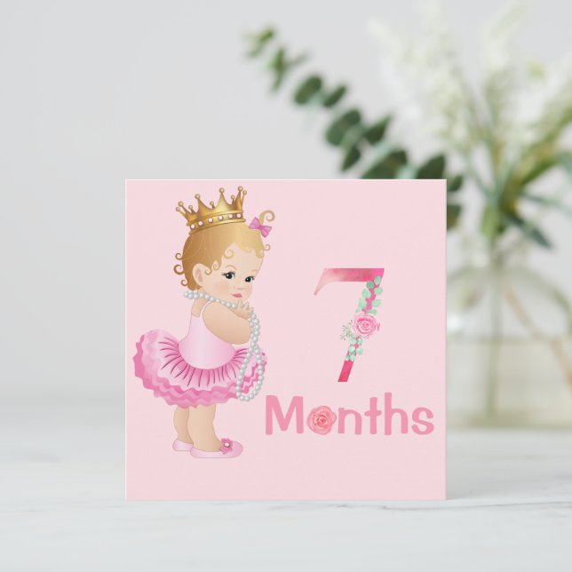Carte Bébé Fille Marqueurs mensuels Jalons Fille (Debout devant)