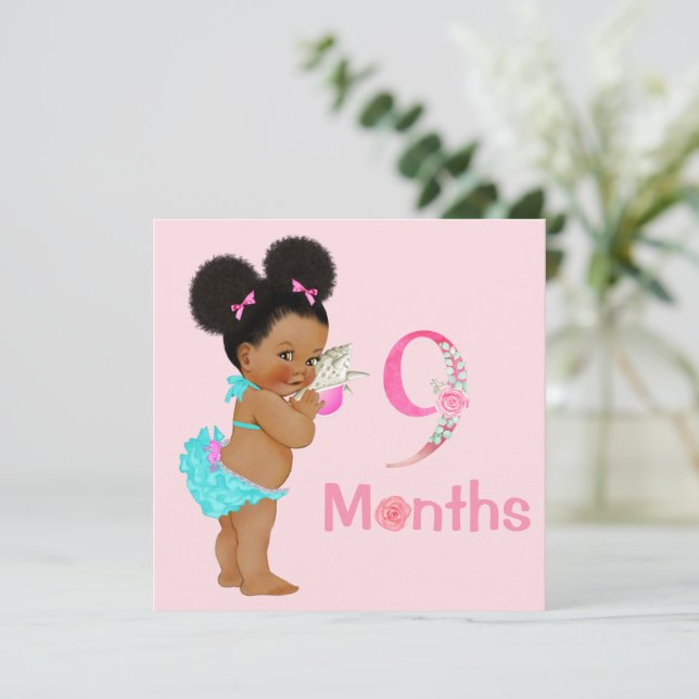 Carte Bébé Fille Marqueurs mensuels Jalons Fille (Debout devant)