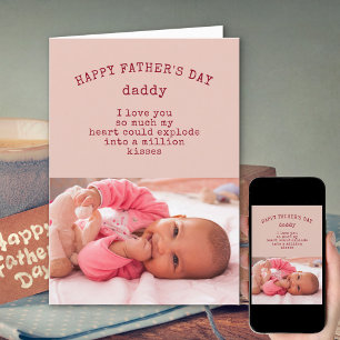 Carte Bébé fille photo et mignon libellé Happy Fête des 