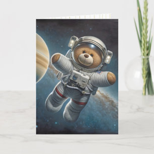 Carte Bébé Garçon Astronaut Teddy Bear
