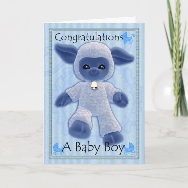 Carte bébé garçon félicitations, nouveau bébé (Devant)