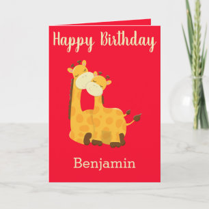 Carte Bébé Giraffe Cute Anniversaire