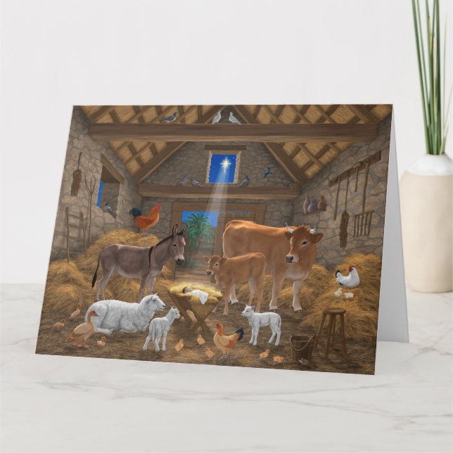 Carte Bébé Jésus Manger Nativité de Noël (Devant)