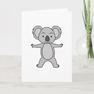 Carte Bébé koala mignon avec un sourire debout