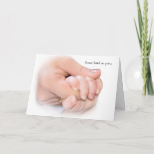 Carte Bébé main sur blanc