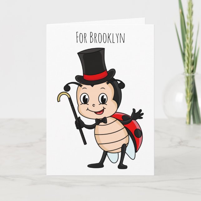 Carte Bébé mignon avec chapeau et dessin animé de cravat (Devant)