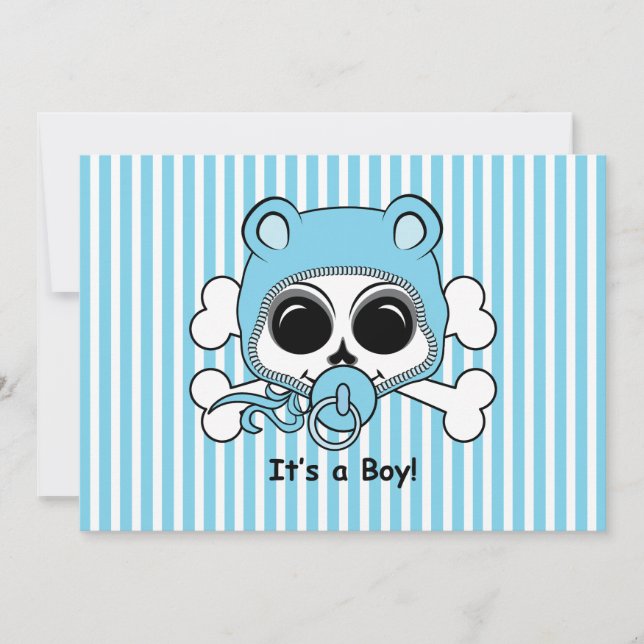 Carte Bébé mignon Crâne garçon (Devant)