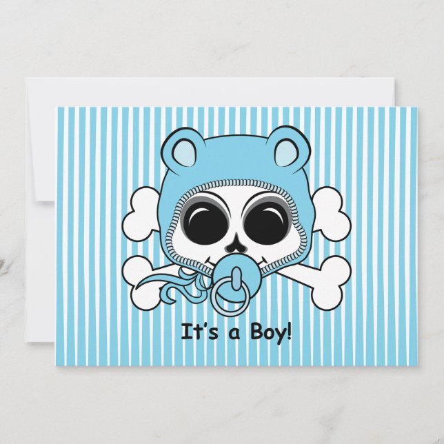 Carte Bébé mignon Crâne garçon (Devant)