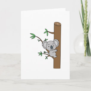Carte Bébé mignon Escalade Koala Un Eucalyptus Arbre