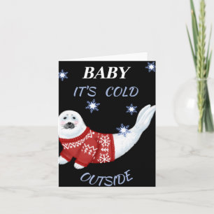 Carte Bébé Mignon Il Fait Froid Dehors T Shirt Phoque D'