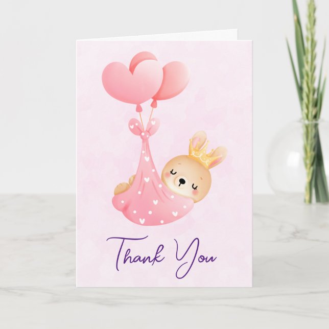 Carte Bébé mignon lapin dans une couverture de coeur Mer (Devant)