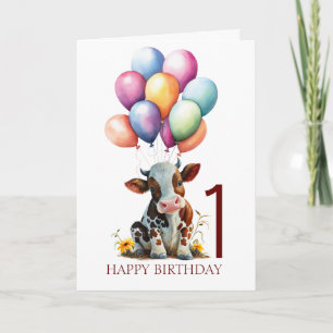 Carte Bébé mignon vache Brown