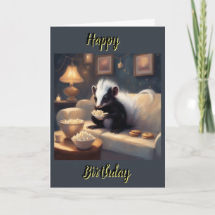 Carte Bébé moufette petit coquin anniversaire