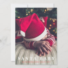 Carte bébé père Noël