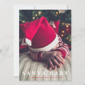 Carte bébé père Noël
