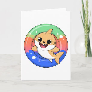 Carte Bébé Requin Mignon Avec Flotteur Enfants
