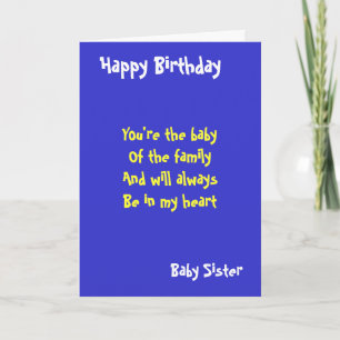 Carte Bébé soeur Anniversaire
