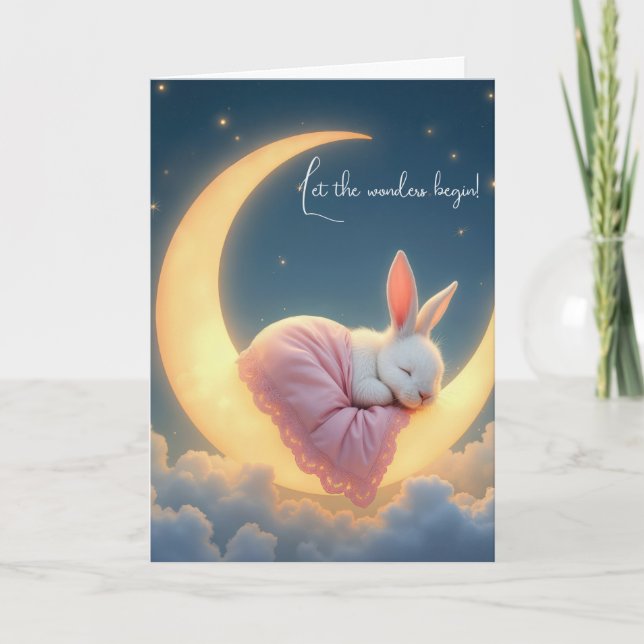 Carte Bébé sur une lune de croissant (Devant)