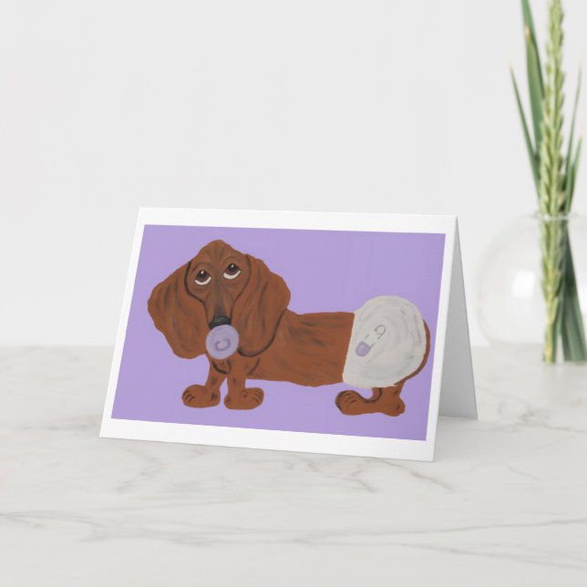 Carte Bébé teckel (Devant)