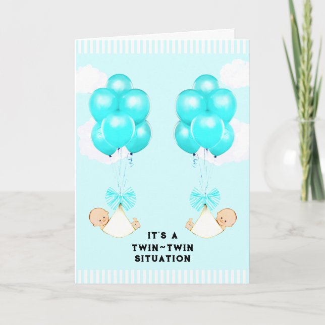 Carte Bébé Twin Boys Félicitations (Devant)