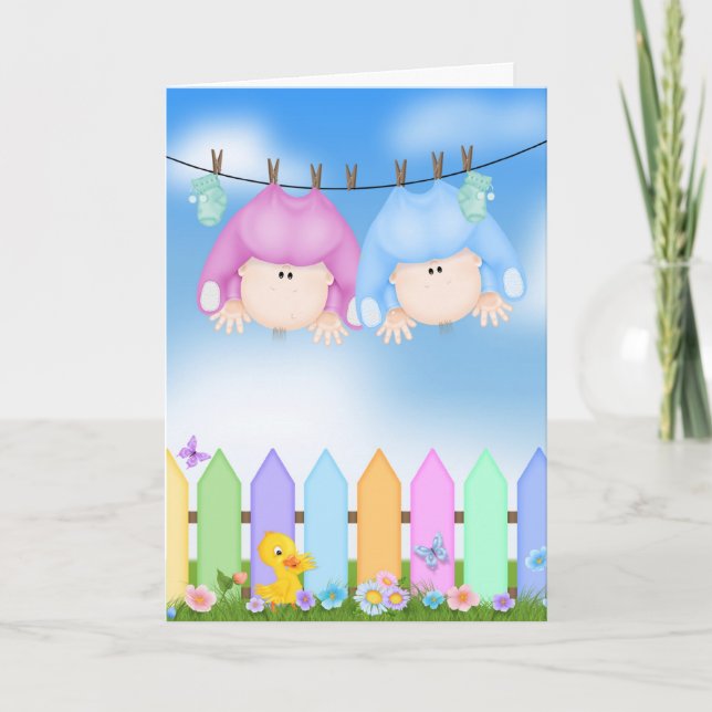 Carte Bébé Twins Félicitations (Devant)