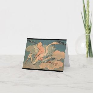 Carte bébé vintage Stork